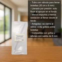 Tubo con válvula para llenar botellas - 35 cm x 8mm