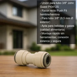 Unión para tubo de 3/8
