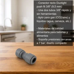 Unión para tubo de 3/8