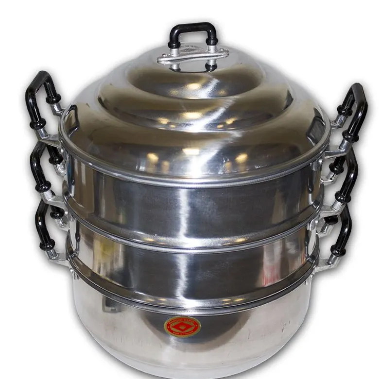 Vaporera de aluminio de dos niveles - 28 cm