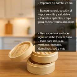 Vaporera de bambú - 25cm