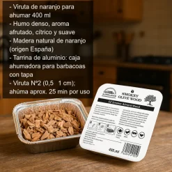 Viruta de madera de naranjo para ahumar - bandeja de 400ml