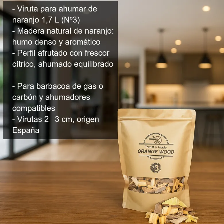 Viruta de madera de naranjo para ahumar - 1,7L