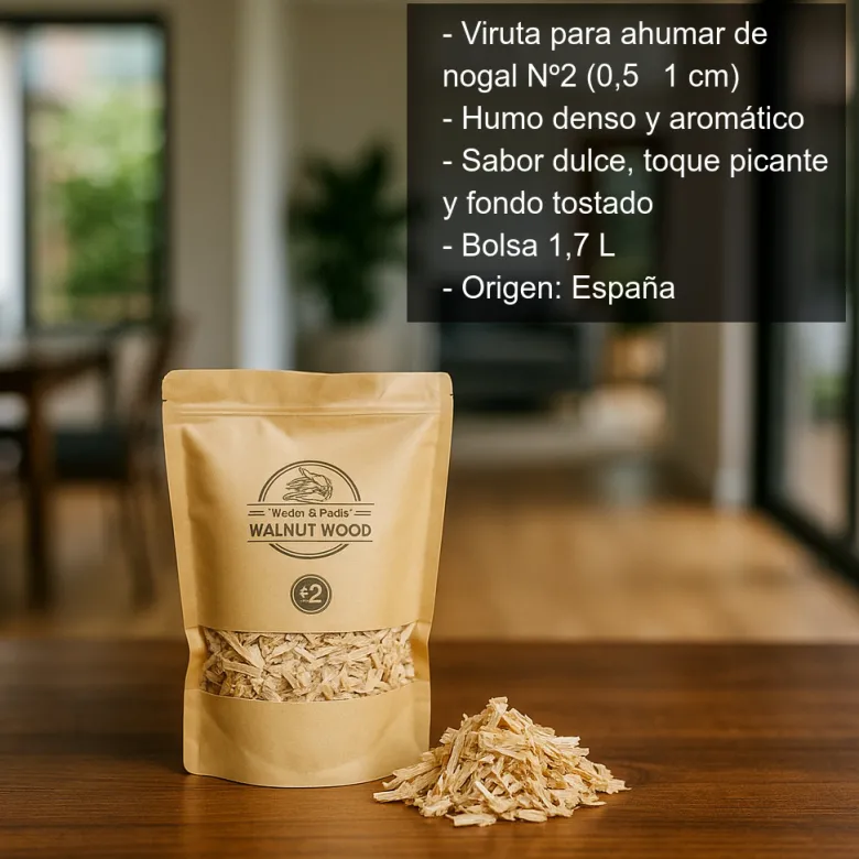 Viruta de madera de nogal para ahumar - 1,7L