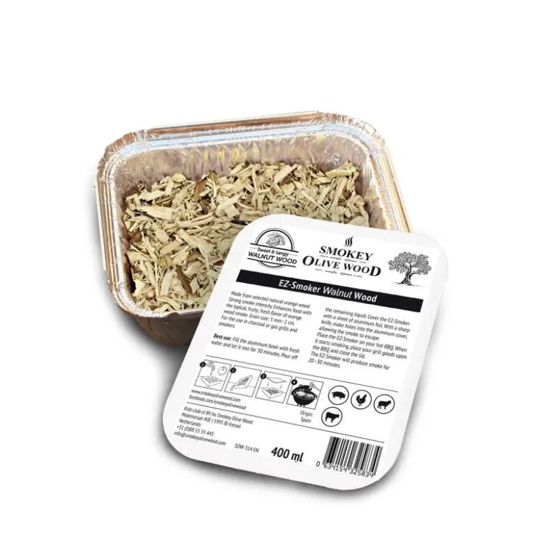 Viruta de madera de nogal para ahumar - bandeja de 400ml