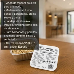 Viruta de madera de olivo para ahumar - bandeja de 400ml