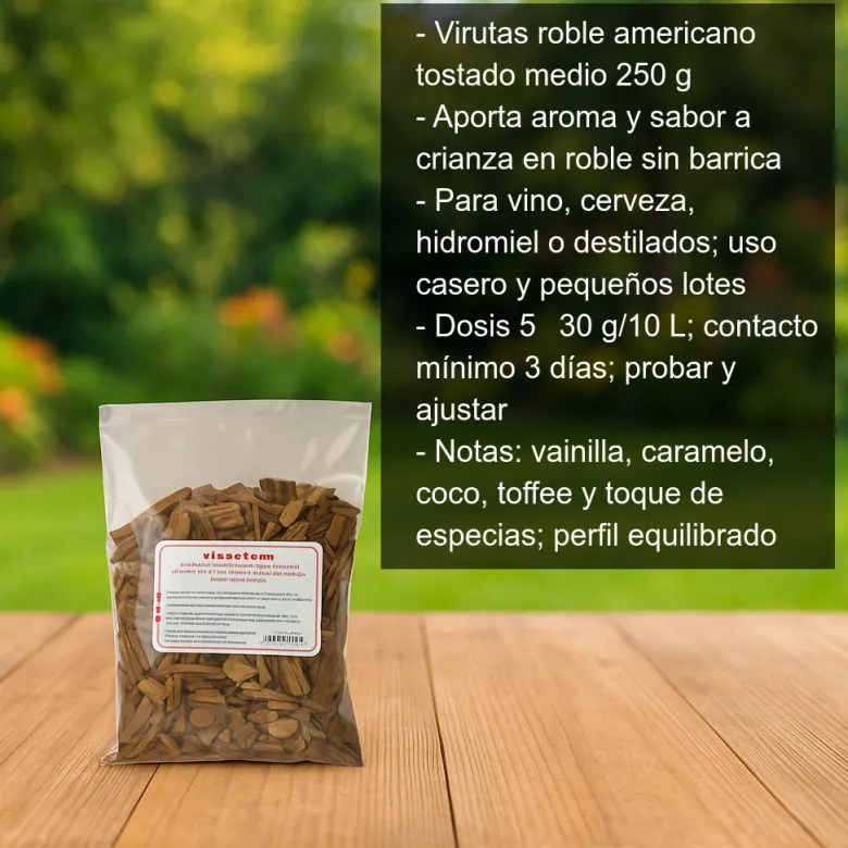 Viruta roble americano tostado medio - 250g