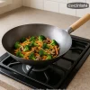 Wok de acero al carbono de base plana - 35cm